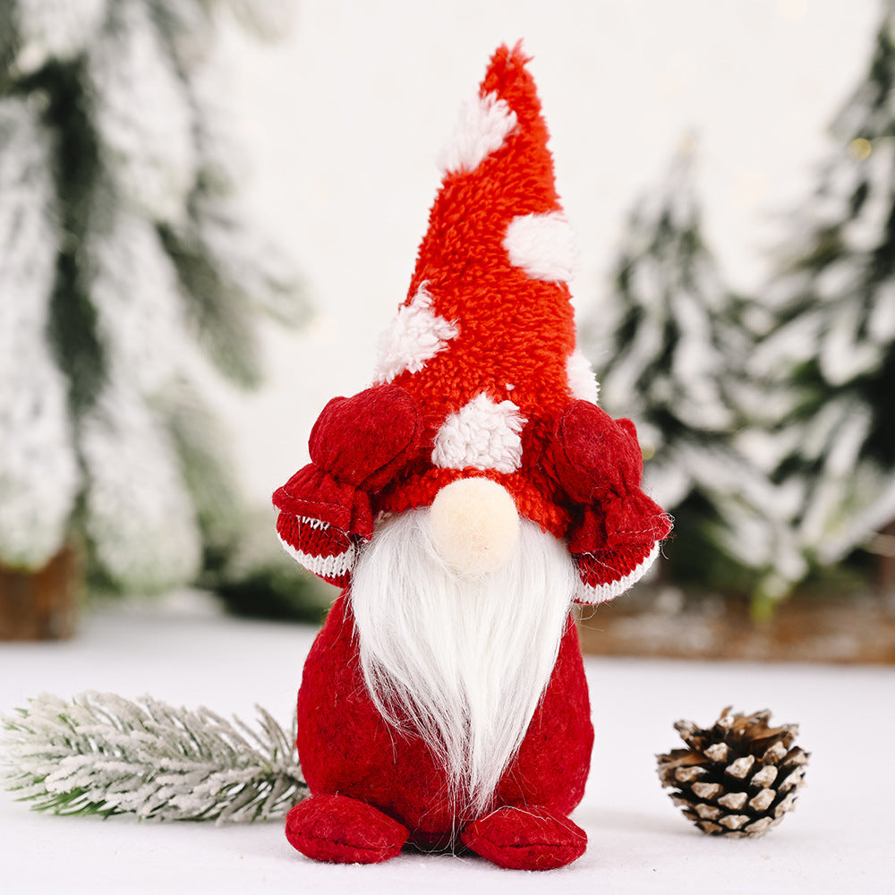 Wholesale Christmas Decorations Snowflake Hat Covering Eyes Doll Doll